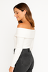 'Bellamy' Off Shoulder Fold Over Knit Top - Celes Fashion